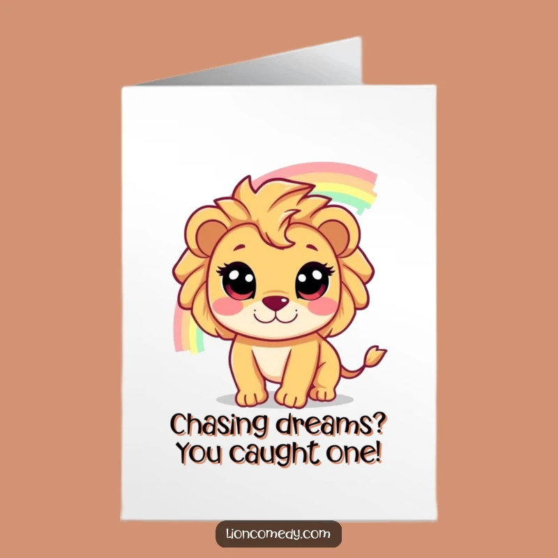 Free Printable Congrats Card: Rainbow Lion, Inspiring DIY Achievement Gift