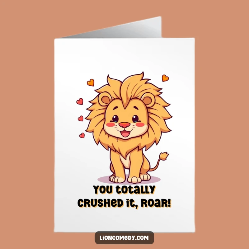 Free Printable Congrats Card: Proud Lion Mane Juggler - Funny Downloadable