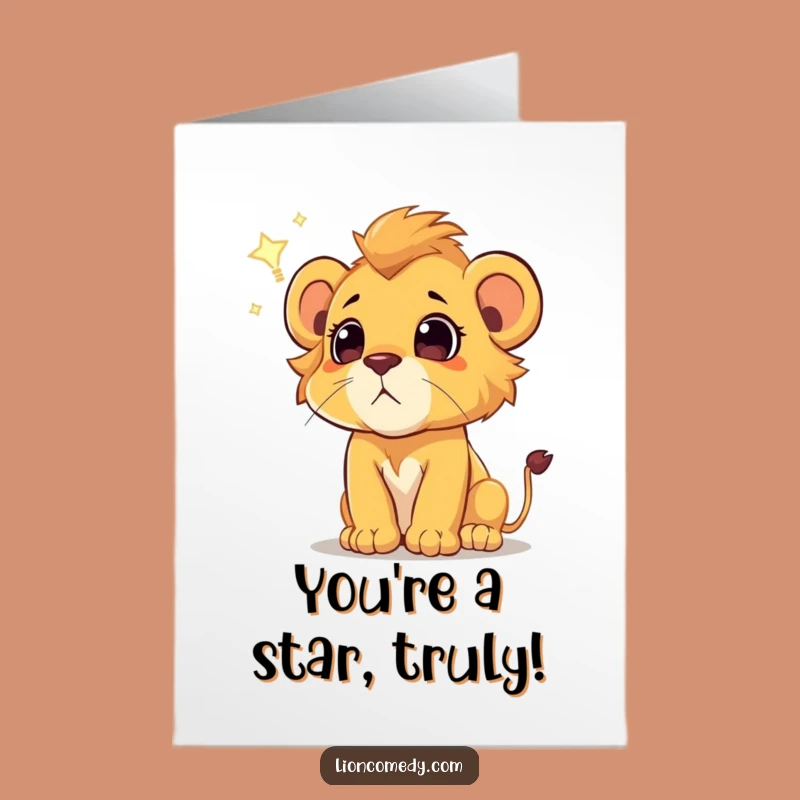 Free Printable Congratulations Lion Cub Card: Achieve Your Dreams Star