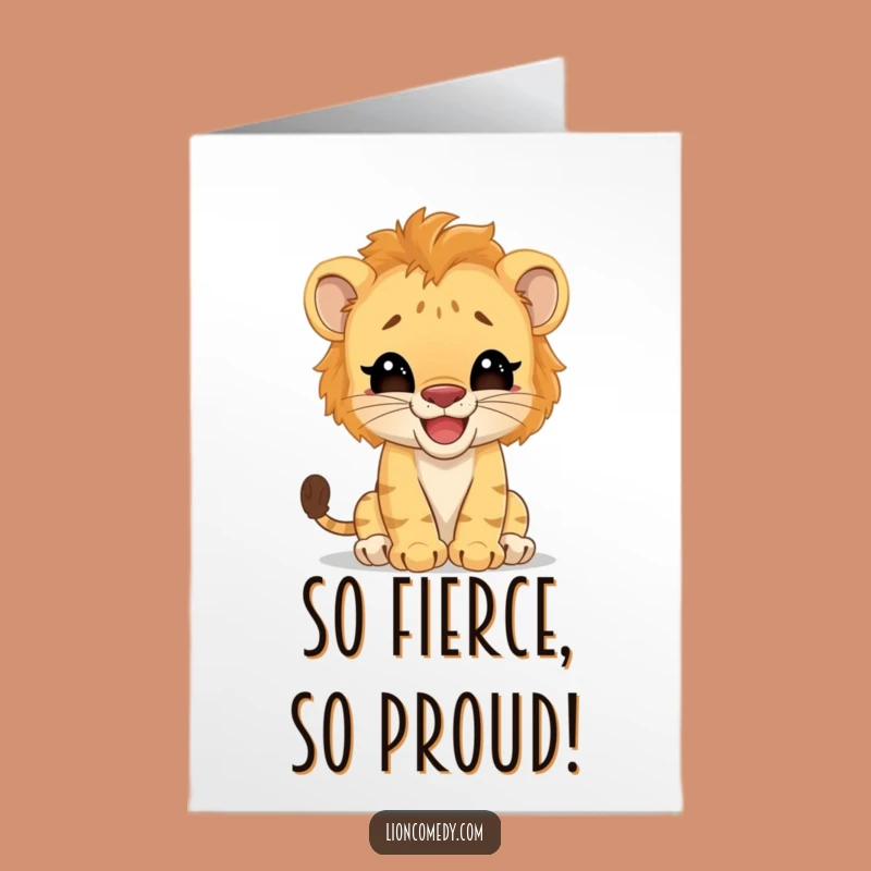 Free Printable Lion Cub Congrats Card: Pouncing into Success with Humor