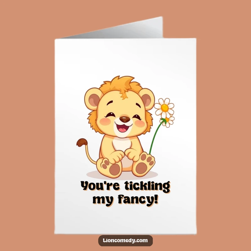 Free Printable Lion Cub Congratulations Card: Funny Tickled Cub, Happy Vibes