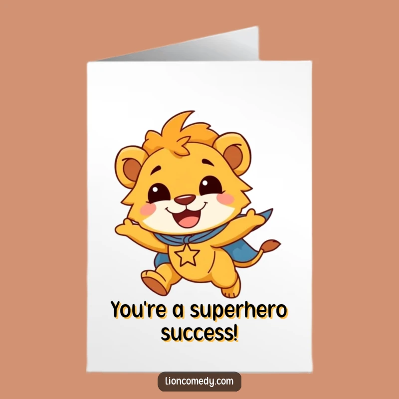 Free Printable Congrats Card: Flying Lion Cub, Heroic DIY Gift