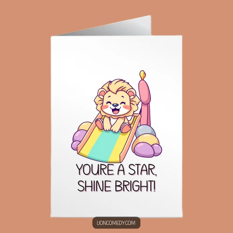 Free Printable Rainbow Lion Slide Congratulations Card: Hilarious Achievement Celebration