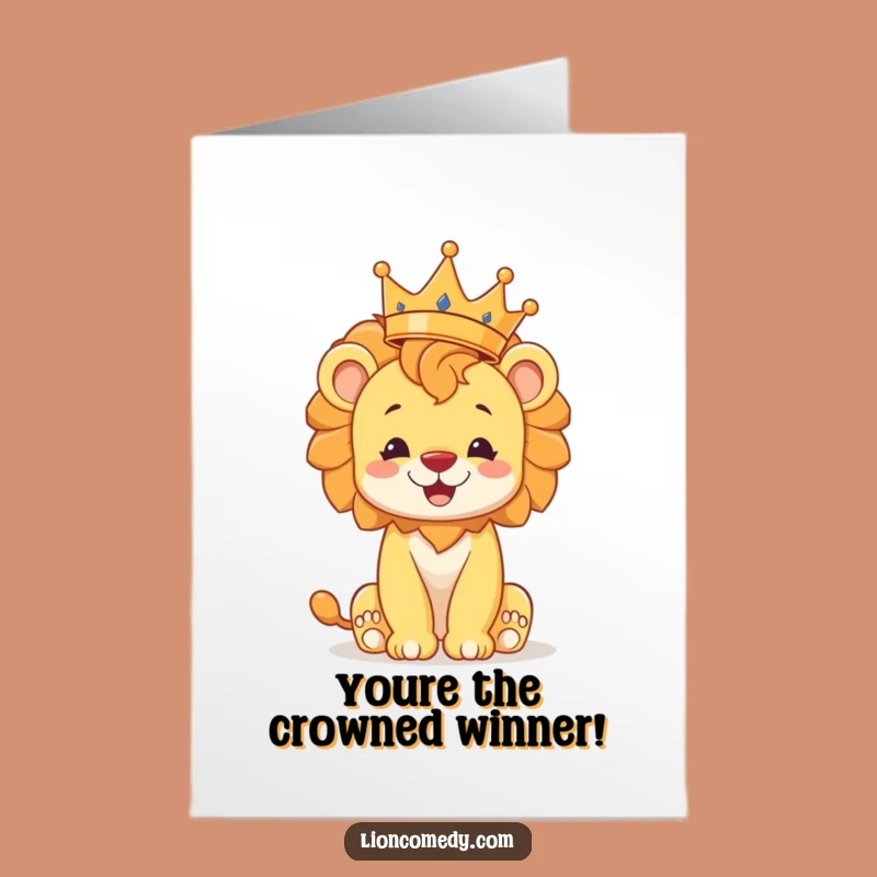 Free Printable Congratulations Lion Cub Card: Crowned with Success Gift