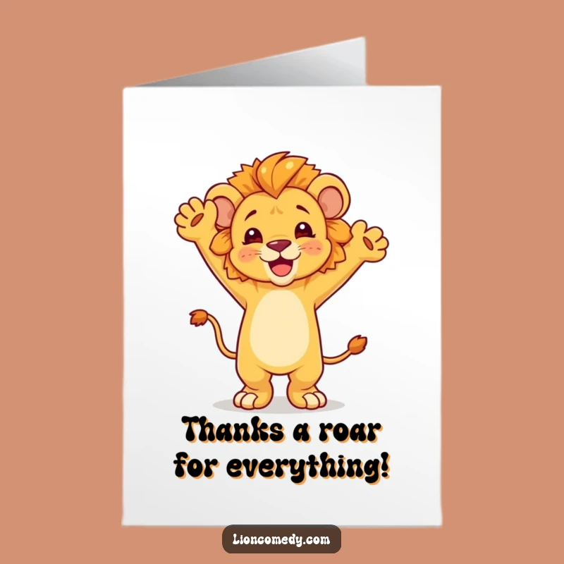 Free Printable Lion Cub Thank You Card: Express Gratitude with this Funny Downloadable