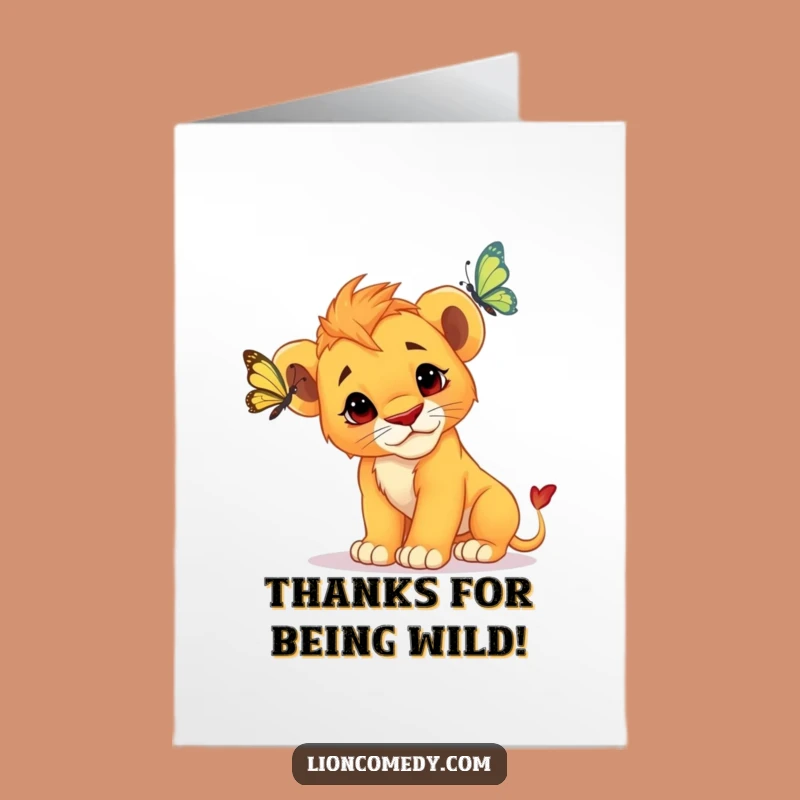 Free Printable Lion Cub Thank You Card: Funny Cub Appreciation, Print Today