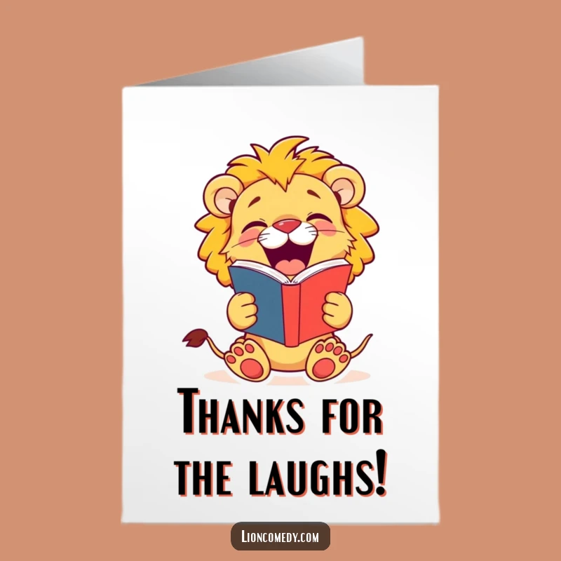 Free Printable Lion Cub Thank You Card: Funny Laughing Cub, Humorous Gratitude