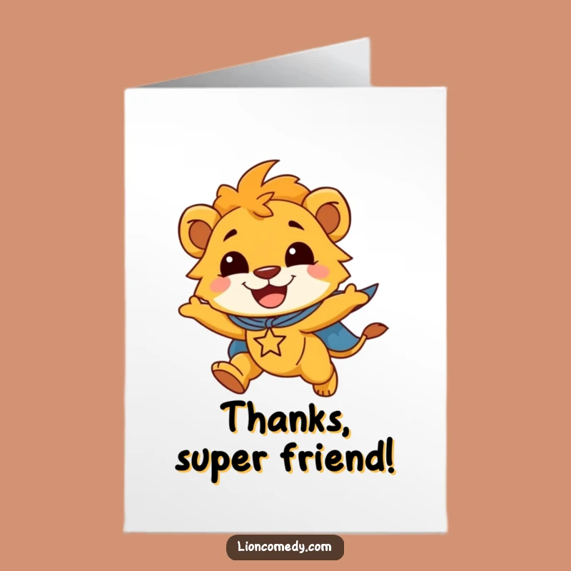 Free Printable Thank You Card: Flying Lion Cub, Super DIY Gift