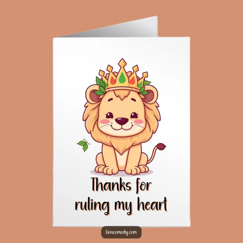 Free Printable Thank You Card: Goofy Lion's Thanks! Regal Downloadable Gift for Gratitude.