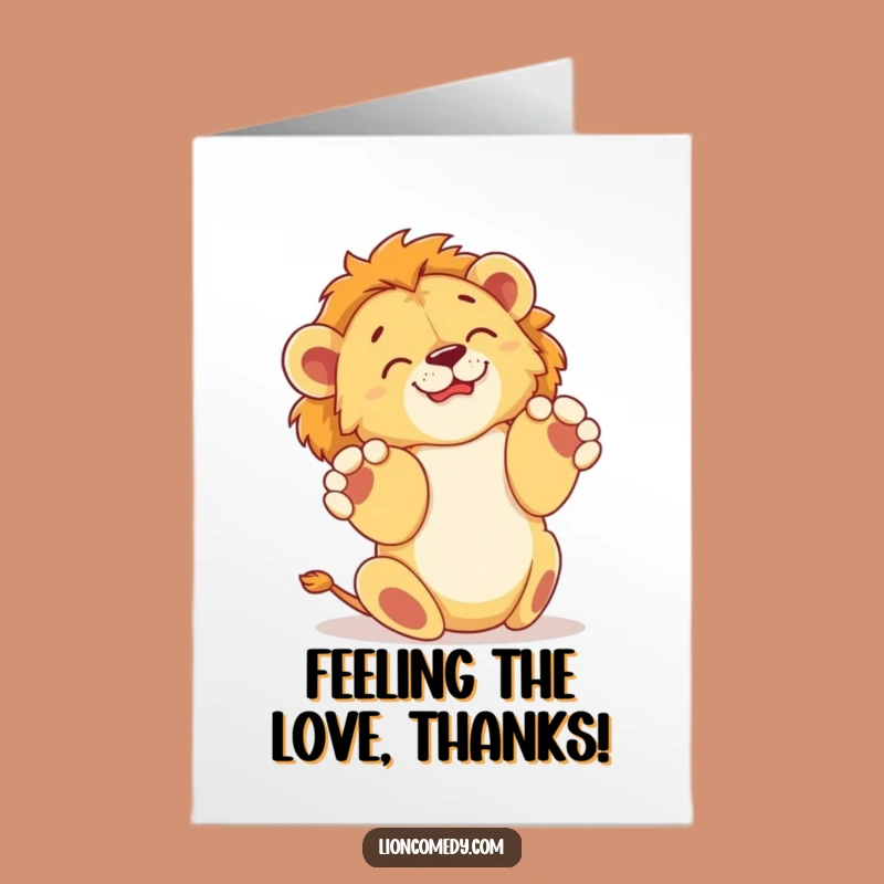 Free Printable Thank You Card: Happy Lion Cub Funny Downloadable Gift