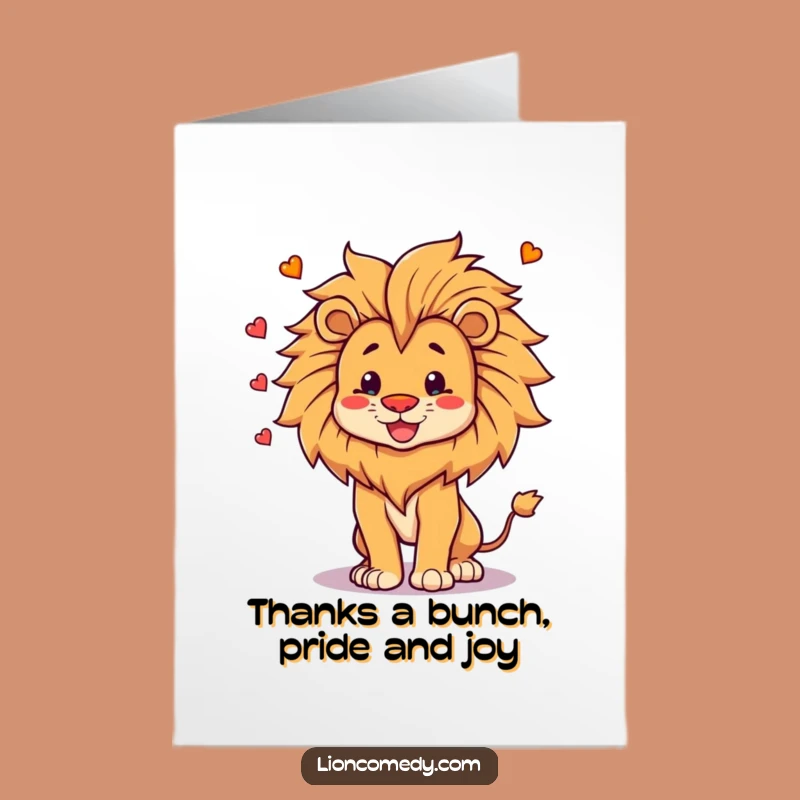 Free Printable Thank You Card: Lion Juggling Mane - Humorous Downloadable