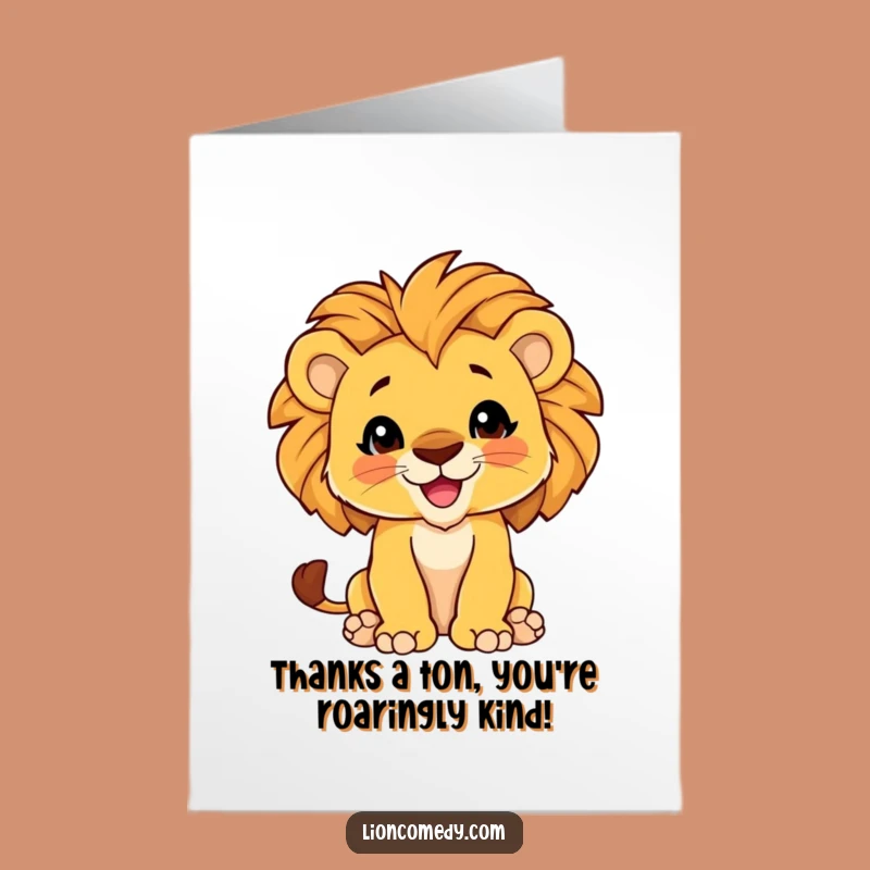 Free Printable Thank You Card: Proud Lion Cub - Funny Downloadable Gift