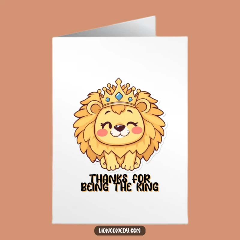 Free Printable Thank You Card: Winking Lion Crown Appreciation, DIY Gift