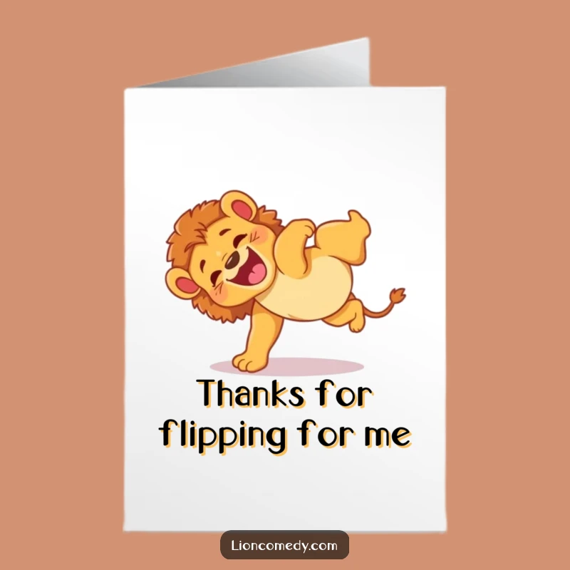 Free Printable Thank You Card: Tumbling Cub, Cheerful DIY Gift