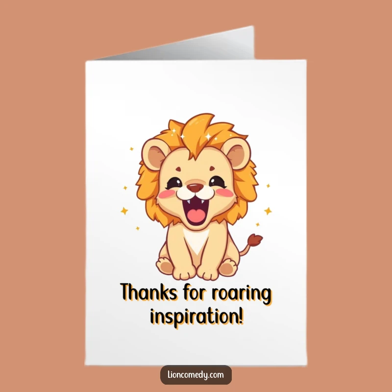 Free Printable Thank You Card: Roaring Lion Cub Gratitude, Funny Downloadable Gift