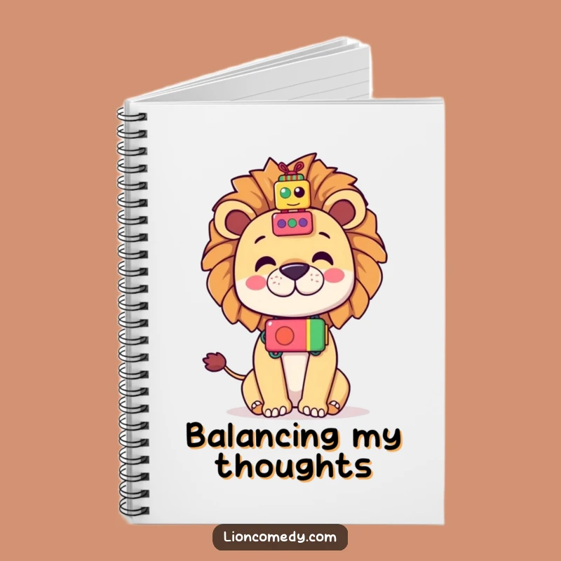 Funny Kawaii Lion Toy Stack Notebook, Jot Down Ideas with Balance