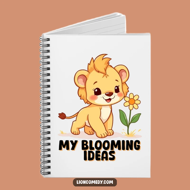 Funny Cub & Flower Notebook - Joyful Leo Journal, Hilarious Gift for Students