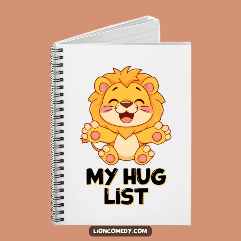 Funny Hugging Lion Notebook - Welcoming Leo Journal, Hilarious Gift for Writers