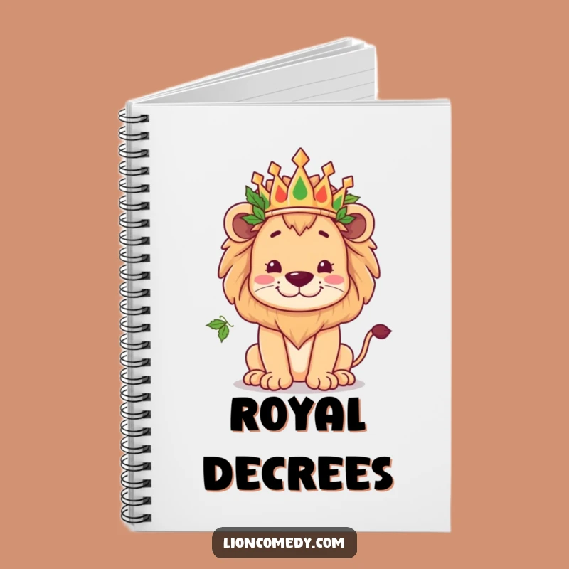 Funny Kawaii Lion Crown Notebook - Jot Down Royal Ideas Gift