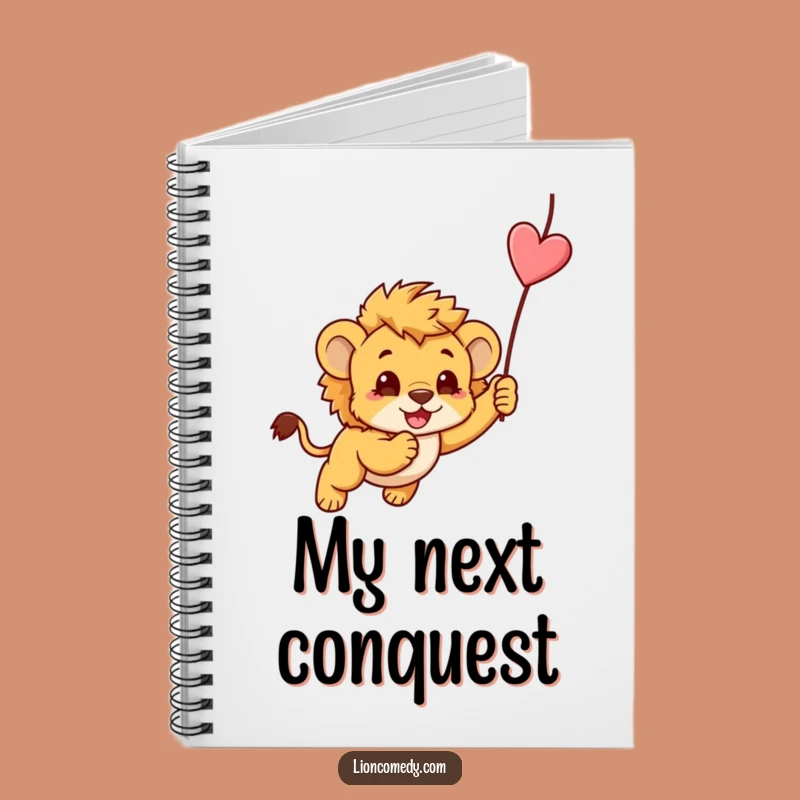 Funny Kawaii Lion Cub Pouncing Notebook: Cute Playful Journal Gift