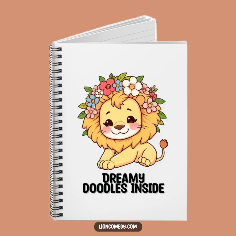 Funny Kawaii Lion Flower Mane Notebook: Jot Down Lazy Ideas