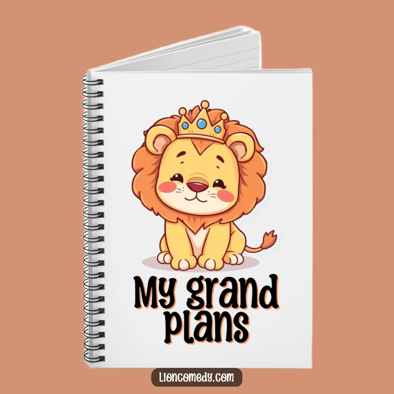 Funny Kawaii Lion King Stumbling Notebook: Regal Humor Journal Gift