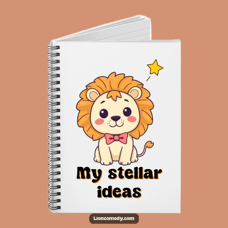Funny Kawaii Lion Star Surprise Notebook, Jot Down Ideas with Humor