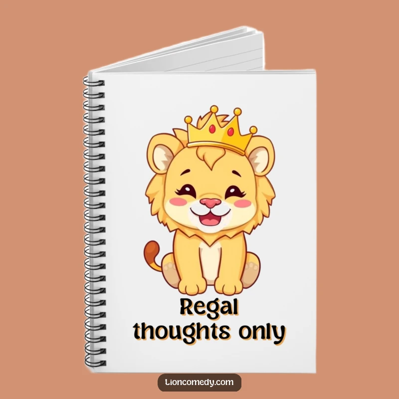 Funny Lion Cub Crown Notebook - Journal for Royal Thoughts & Ideas Gift