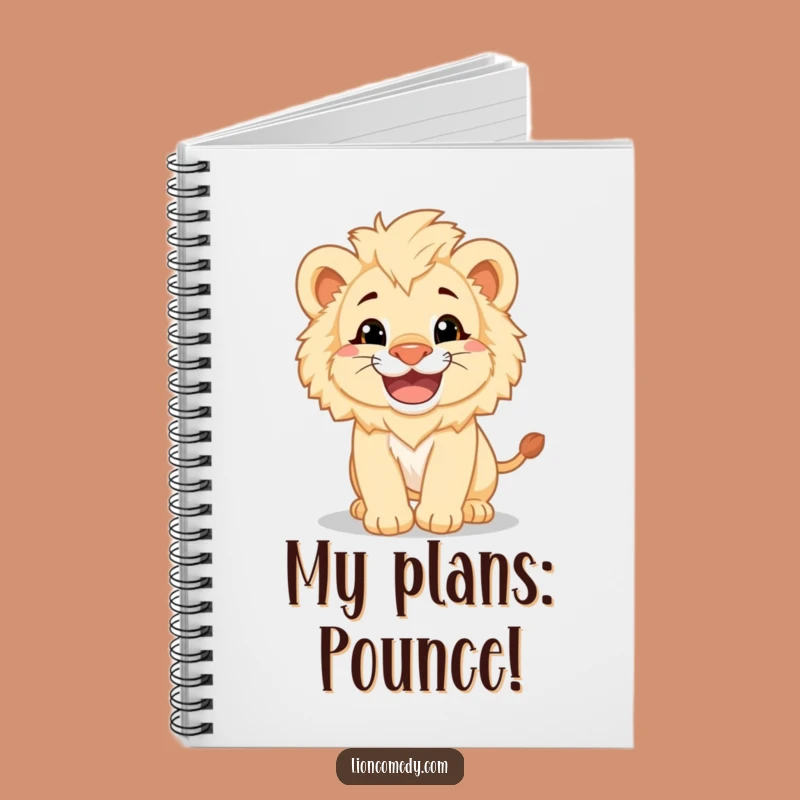 Funny Lion Cub Pounce Notebook - Playful Cub Journal for Creative Notes Gift