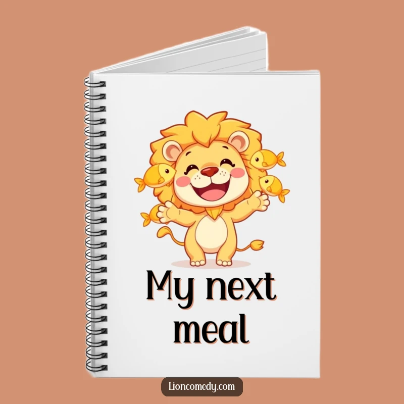 Funny Lion Juggling Fish Notebook: Jot Down Ideas with Giggles, Perfect Funny Gift!