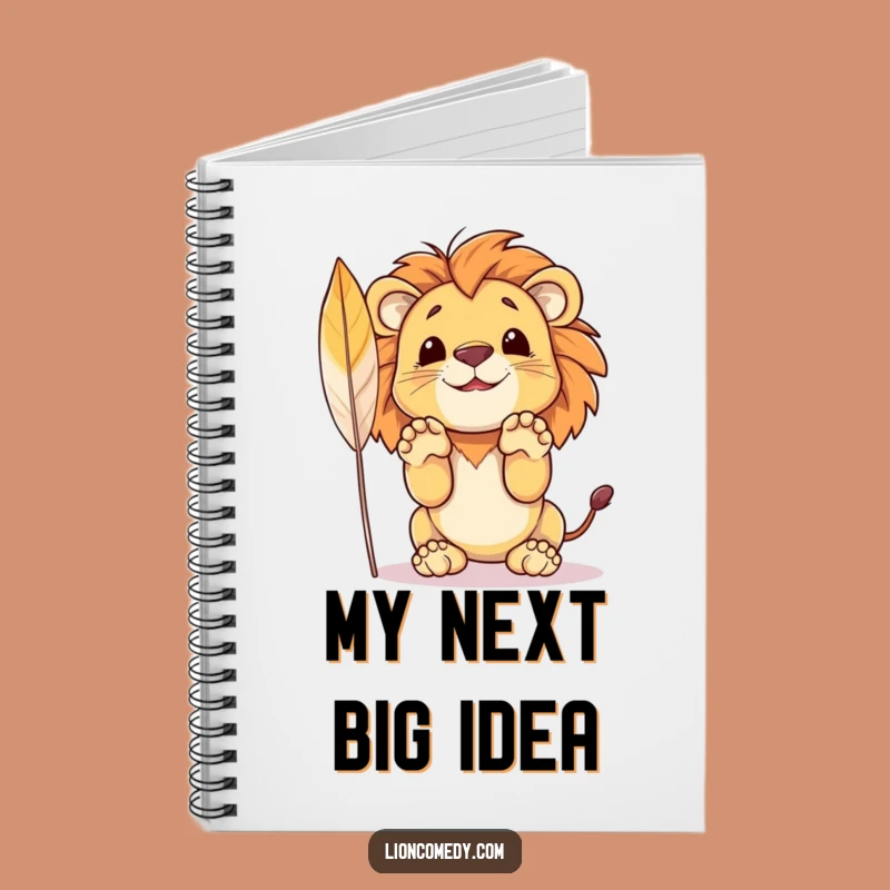 Funny Lion Notebook: Jot Down Ideas with a Cub's Feather Hunt, Gift
