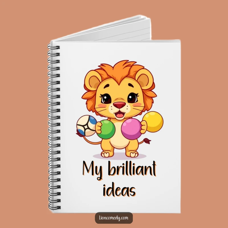 Funny Kawaii Lion Juggling Notebook: Determined Journal Gift