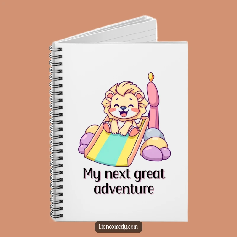 Funny Lion Rainbow Slide Notebook: Jot Down Ideas with a Gleeful Tiny Lion, Perfect Funny Gift!