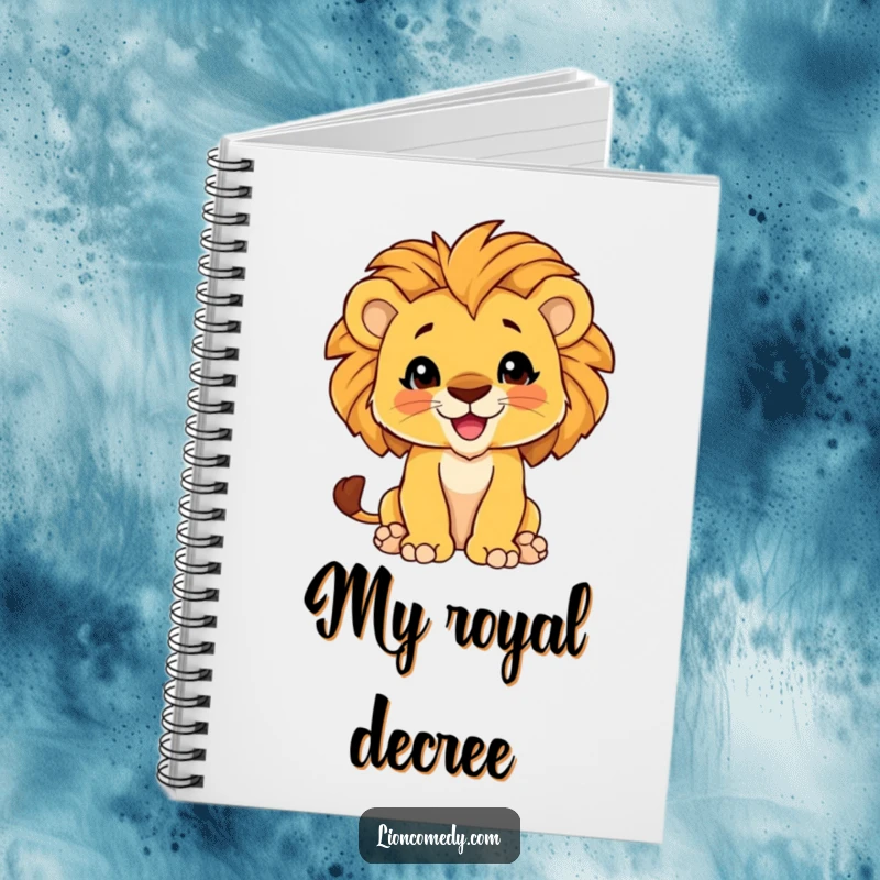 Funny Notebook with a proud lion cub showing off its chest and mane, inspiring playful and confident writing.