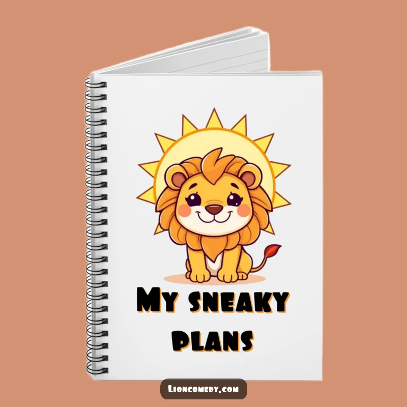 Funny Kawaii Lion Sun Grin Notebook - Mischievous Creature Journal