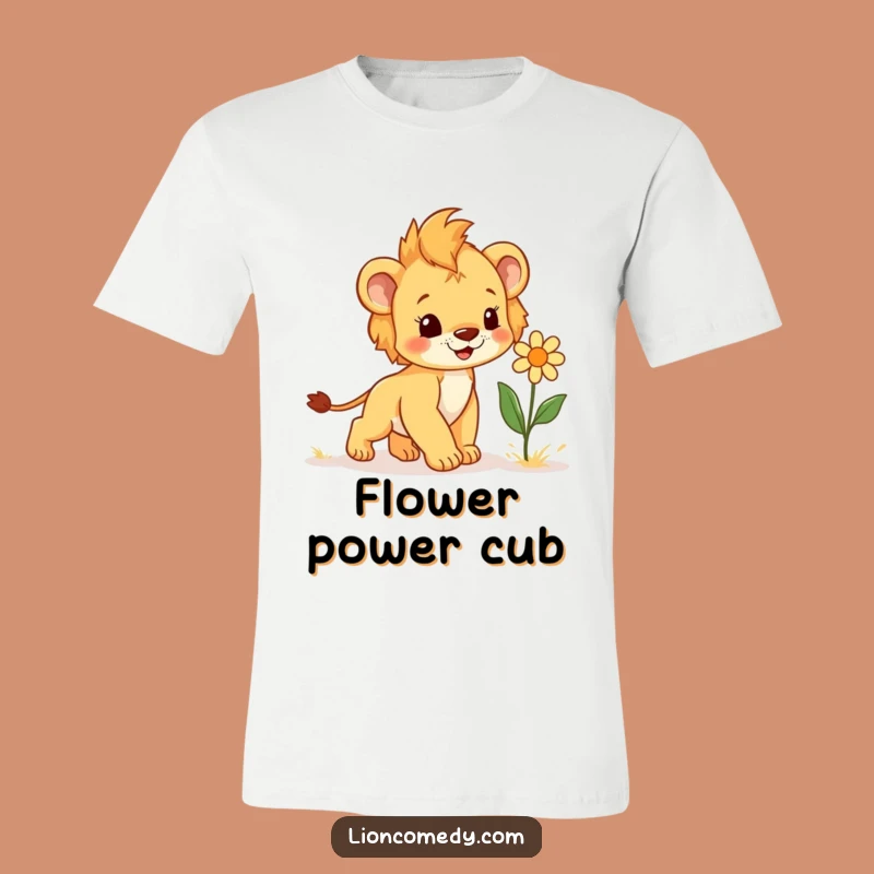 Funny Cub & Flower T-Shirt - Joyful Spring Step Leo Tee, Ideal Humorous Gift