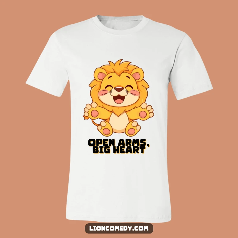 Funny Hugging Lion T-Shirt - Happy & Welcoming Leo Tee, Ideal Humorous Gift