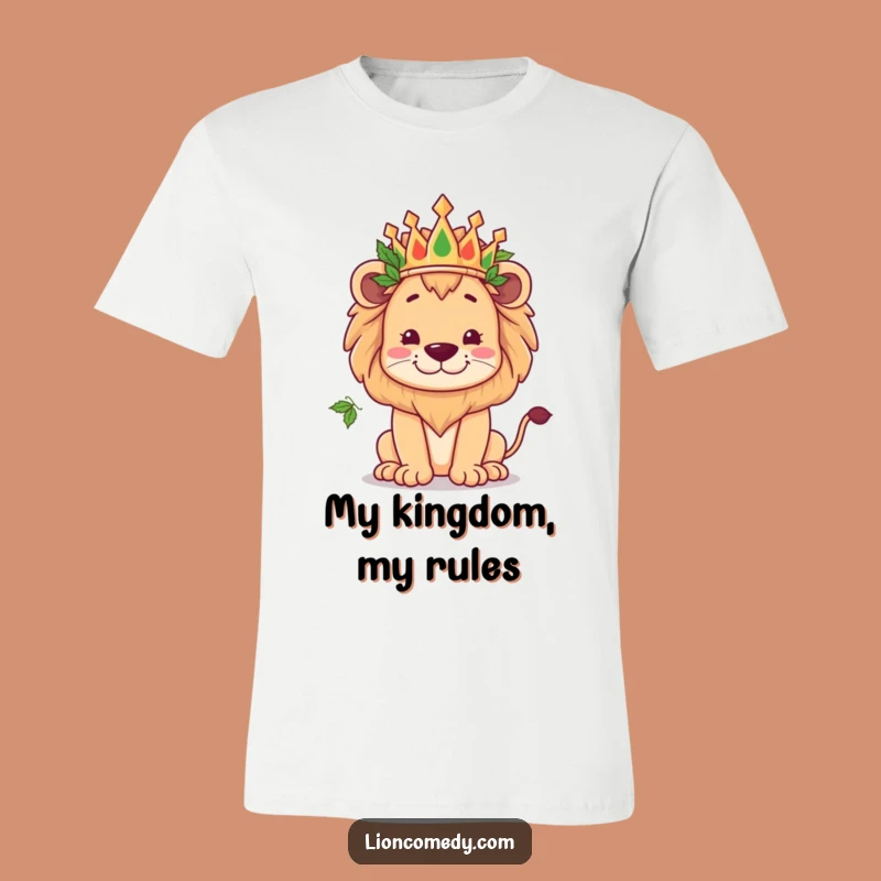 Funny Kawaii Lion Crown Tee - Goofy King Style Gift