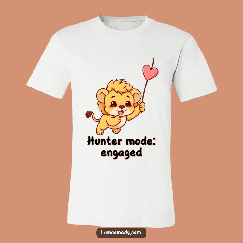 Funny Kawaii Lion Cub Pouncing T-Shirt: Cute Playful Tee for Lion Fans