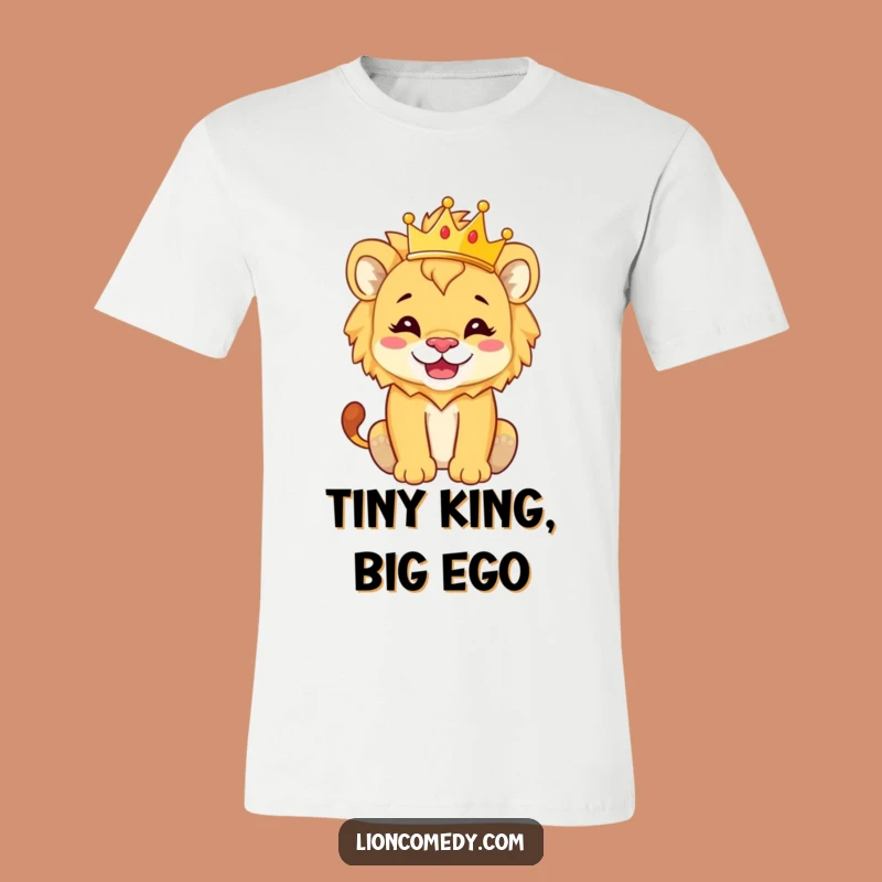 Funny Lion Cub Crown T-Shirt - Silly Baby Animal Regal Graphic Tee Gift
