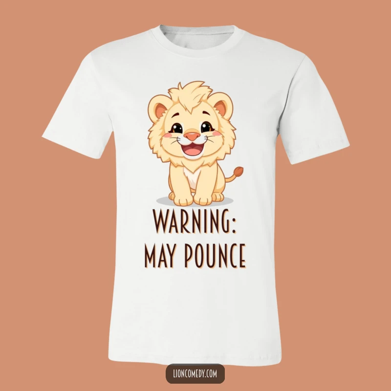 Funny Lion Cub Pounce T-Shirt - Playful Grinning Cub Tee Gift
