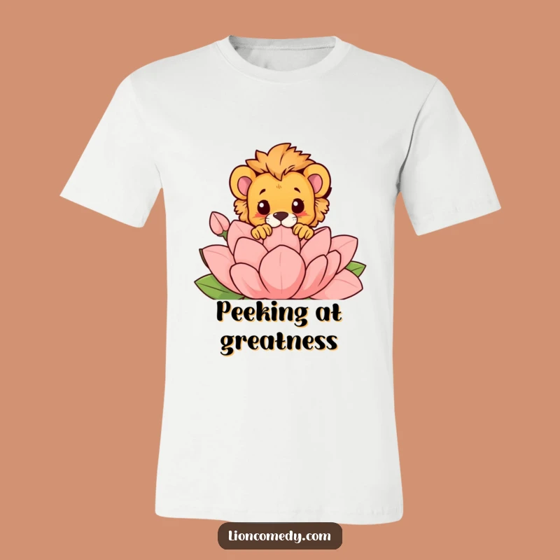 Funny Peek-a-Boo Cub T-Shirt: Cub Over Flower, Hilarious Style