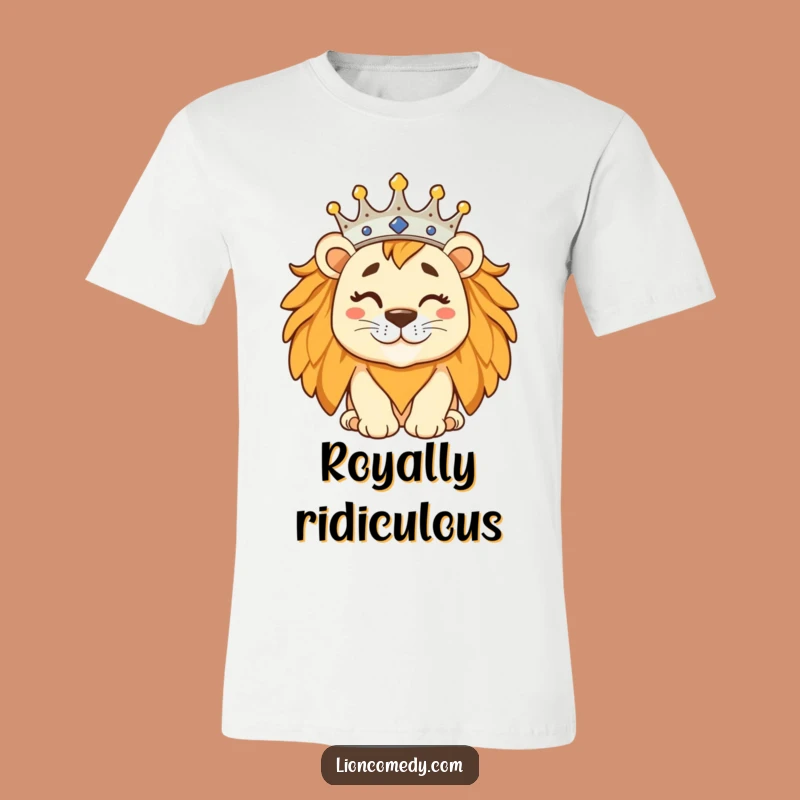 Funny Silly Lion T-Shirt - Regal Winking King Graphic Tee Gift