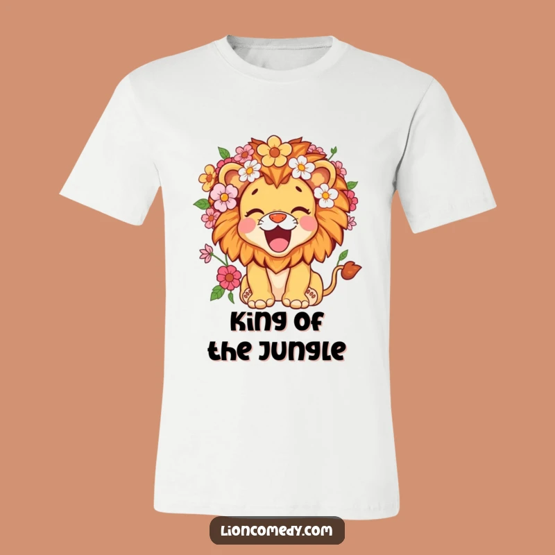 Funny Kawaii Lion Flower Mane Tee - Roaringly Cute Style Gift