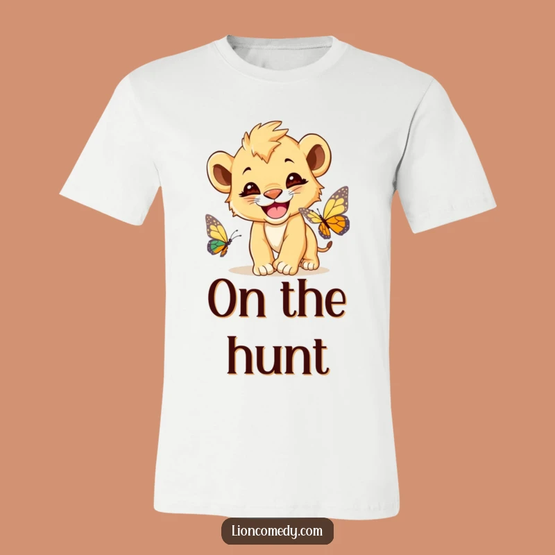 Funny Lion Cub Butterfly T-Shirt - Adorable Chase, Great Gift