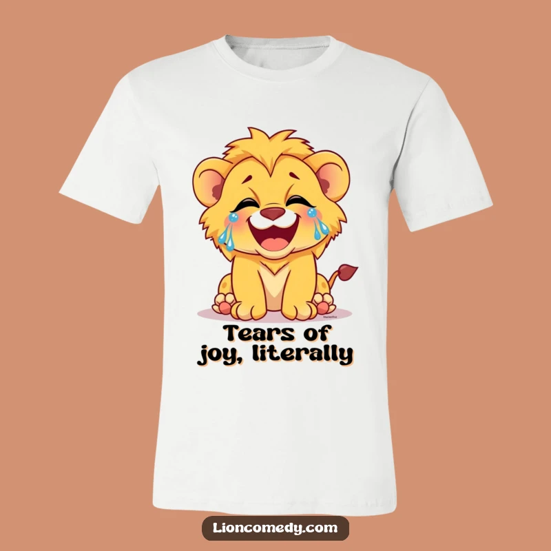 Funny Laughing Lion Cub Tears T-Shirt: Hilarious Gift for Ultimate Giggles