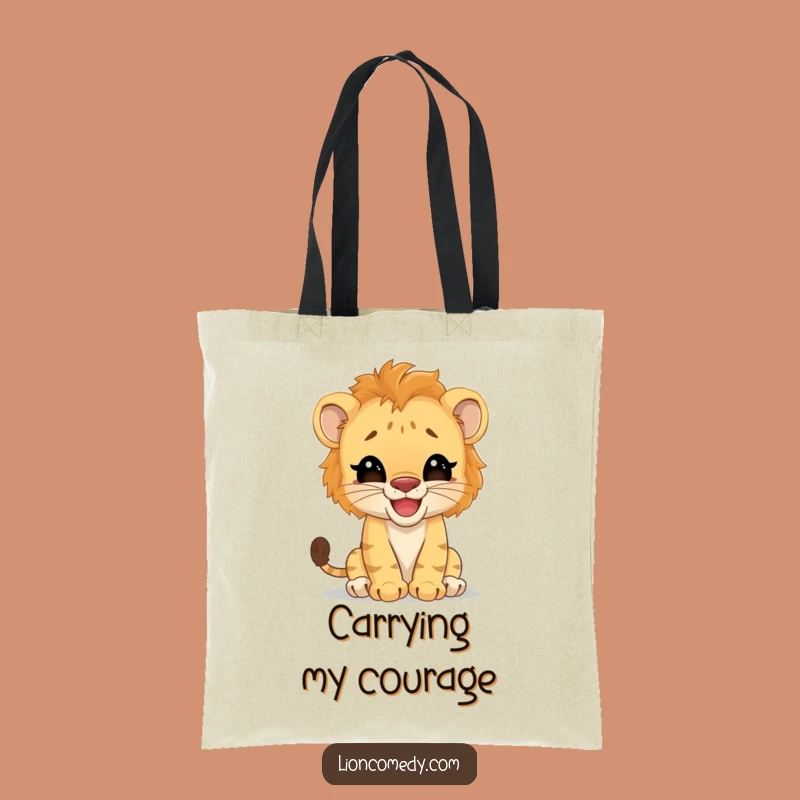 Funny Lion Cub Tote Bag: Carry Your Fun with a Giggling Pretender, A Stylish Funny Gift!