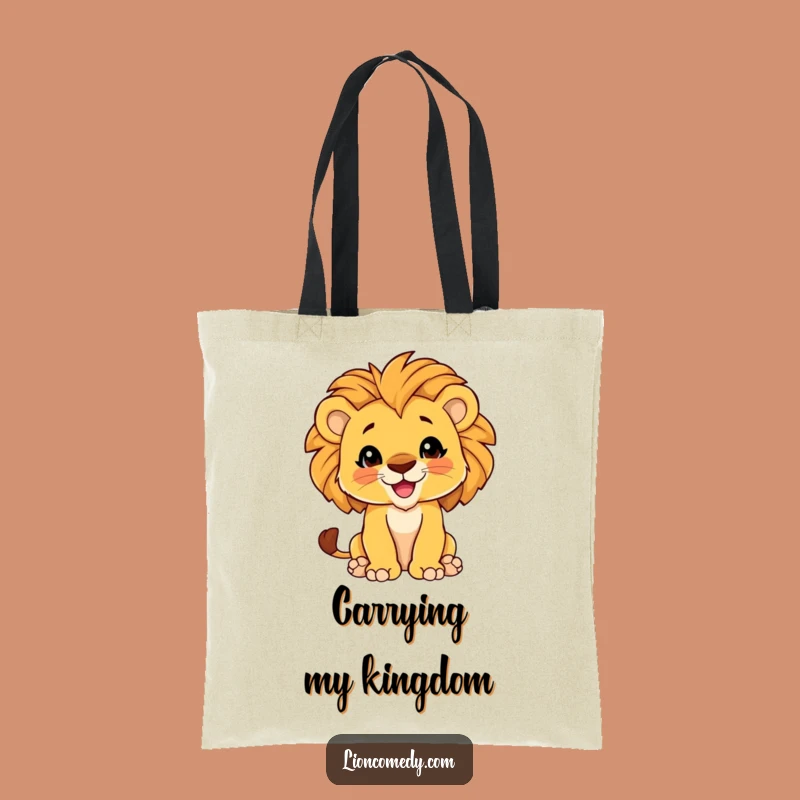 Funny Lion Cub Proud Mane Tote Bag - Cute & Playful Reusable Shopping Bag Gift
