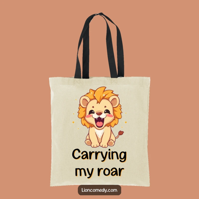 Funny Roaring Lion Cub Tote Bag: Sparkly Mane Cub Carrier, Handy Gift