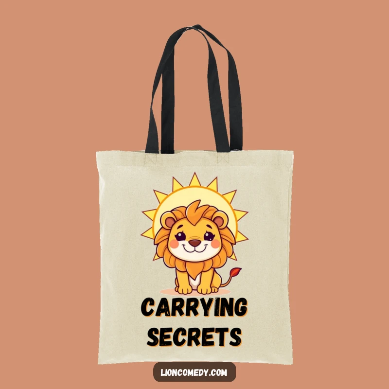 Funny Kawaii Lion Sun Grin Tote Bag - Mischievous Animal Accessory